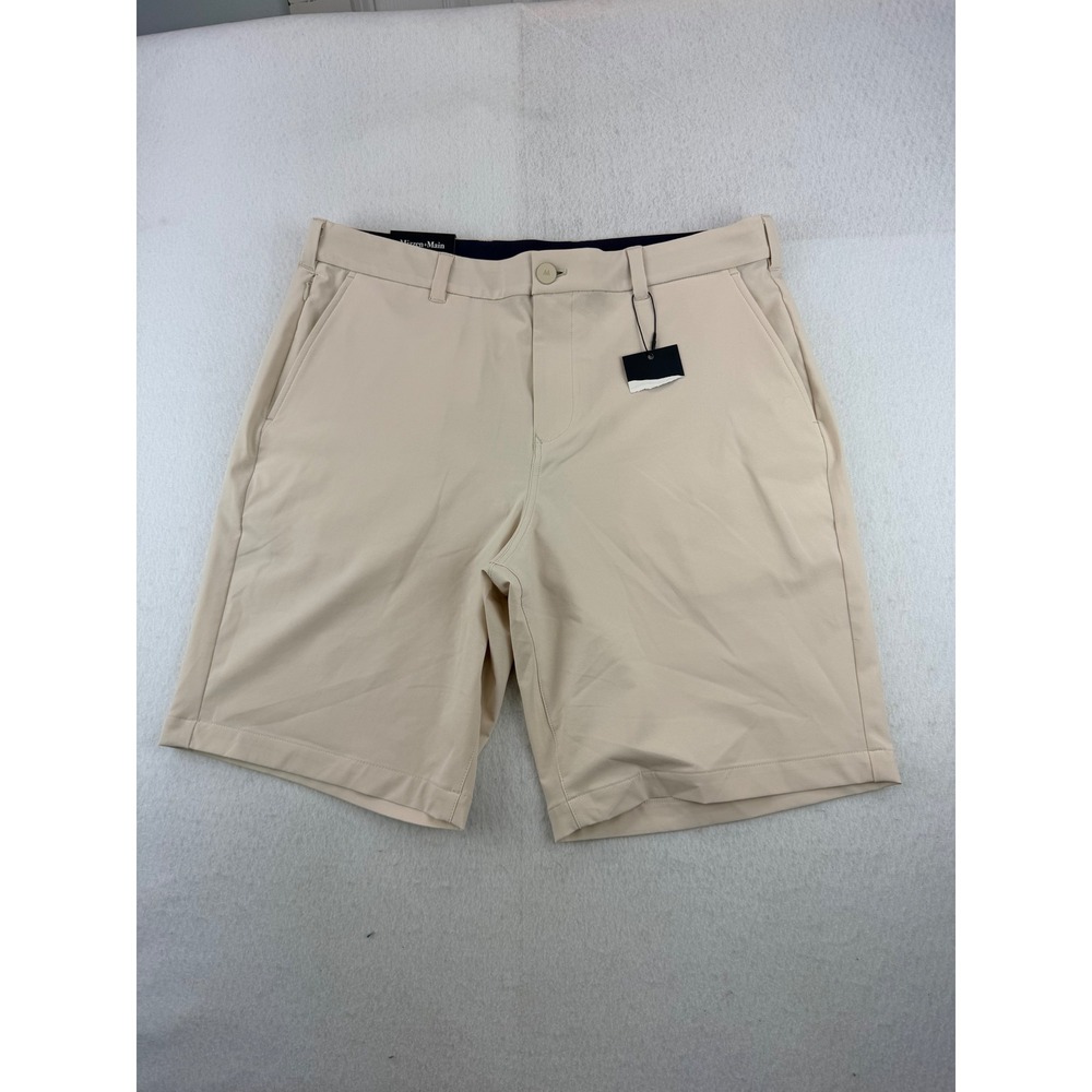 NWT Mizzen+Main Helmsman Slim Fit Men's Shorts 35W 9L Khaki Beige Performance